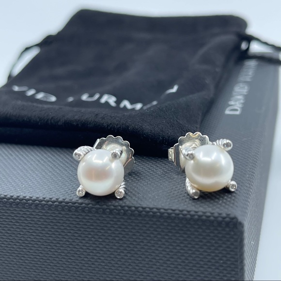 David Yurman Jewelry - David Yurman 10mm Pearl Diamond Studs Butterfly